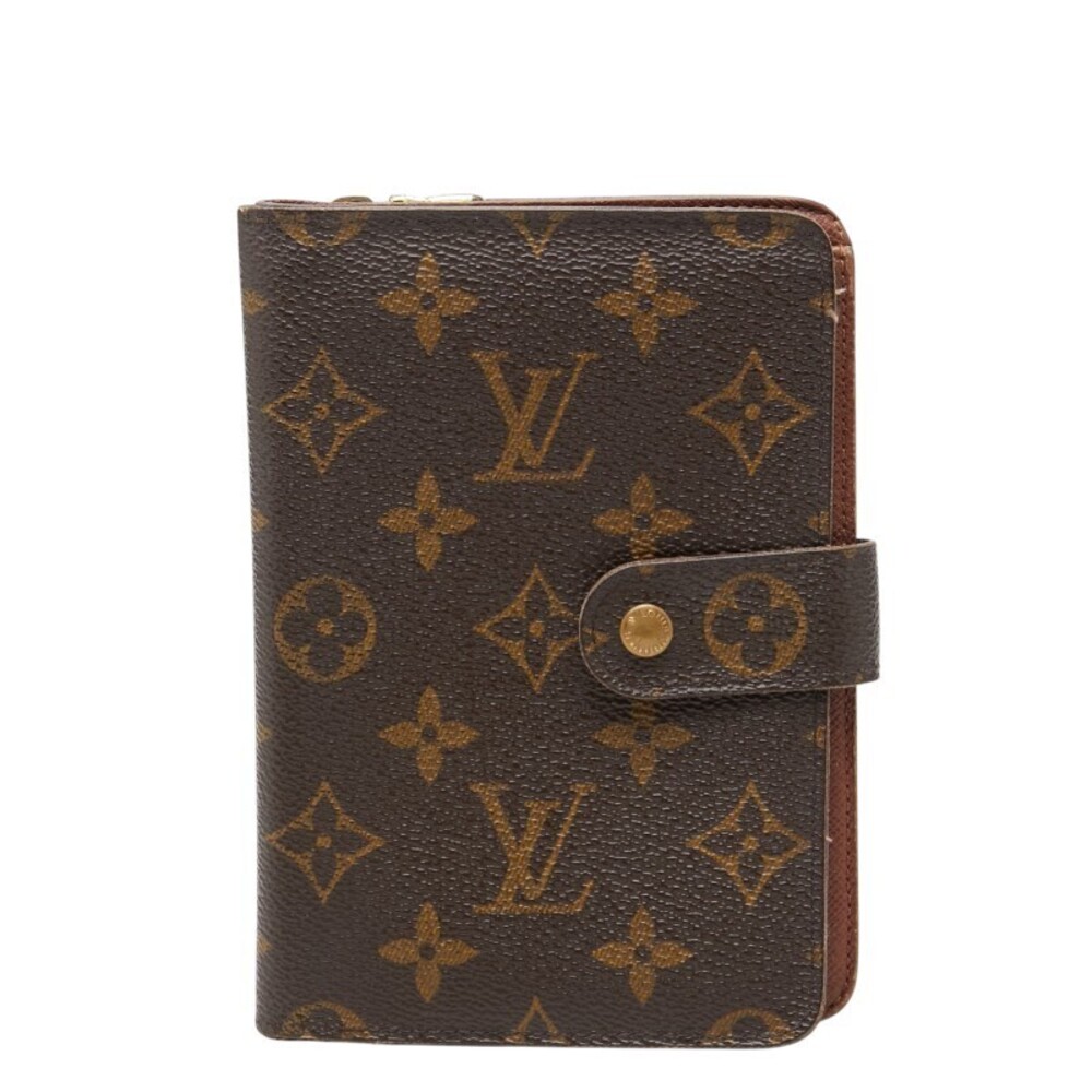 Louis Vuitton Monogram Portefeuille Papier Bi fold Wallet Brown Leather